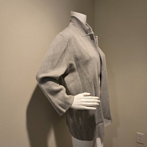 J Crew Sophie Open Front Sweater Blazer Light Gray M - Picture 4 of 5